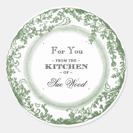 Vintage-Inspired Kitchen Gifts Labels Classic Round Sticker