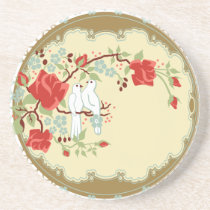 Vintage inspired Love Doves coasters