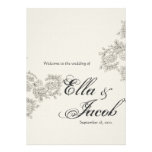 Vintage Inspired Wedding Program Personalized Invites