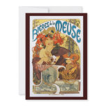 Vintage Invitation:  Bieres de la Meuse by Mucha