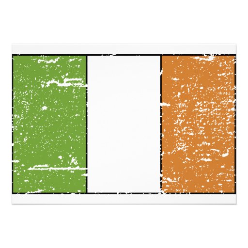 Vintage Ireland Flag Custom Announcements
