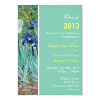 Vintage Irises garden flowers graduation party Personalized Invites