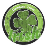 Vintage Irish Drinking Team Round Stickers