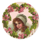 Vintage Irish Girl Sticker sticker