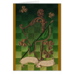 Vintage Irish Heart Symbols Clovers Harp Cards
