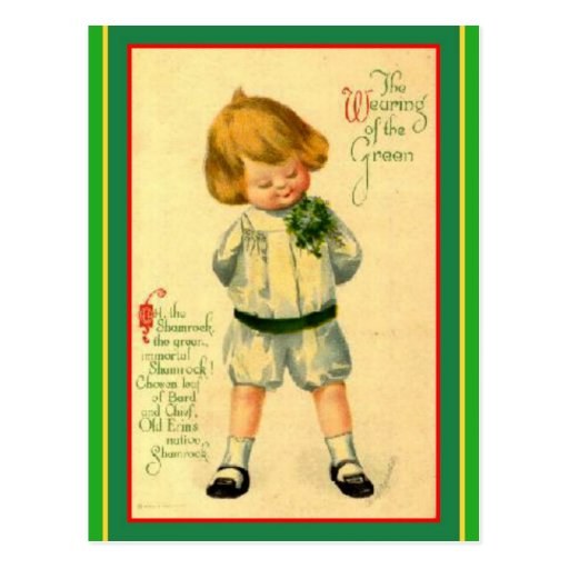 Vintage Irish Laddie St Patrick #39 s Greeting Postcard Zazzle