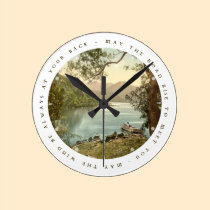 Vintage Irish Lake and Blessing Wall Clock