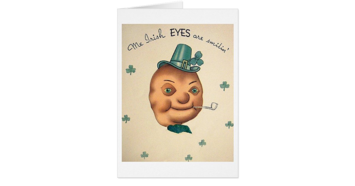 Vintage Irish Potato Head St. Patrick's Day Card | Zazzle