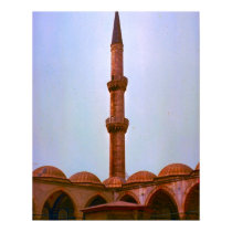 Vintage  Istanbul, Minaret on a mosque Posters