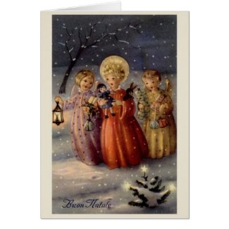Vintage Italian Angels Christmas Greeting Card