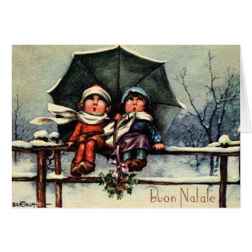 Buon Natale Italian Vintage Christmas Cards, Buon Natale Italian