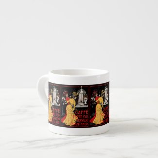 Vintage Italian Coffee Advertisement Espresso Mug