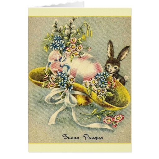 Vintage Italian Easter Buona Pasqua Card | Zazzle