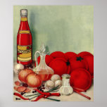 Vintage Italian Foods Ready for Cooking Poster