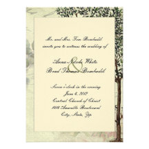 Vintage Italian Myrtle Tree Wedding Invitation