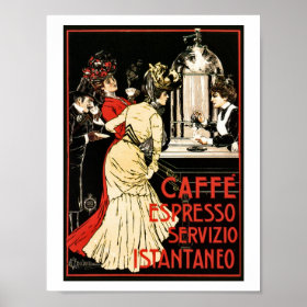 Vintage Italian Victorian coffee espresso ad Posters