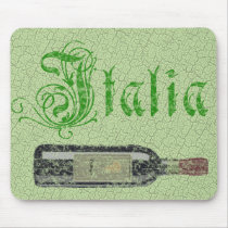 Vintage Italian Wine Bottle Crackled Mousepad