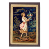 Vintage Ivory Polish Woman with Bouquet posters