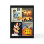 Vintage Jack o'Lantern with Kids Collage Greeting Cards