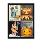 Vintage Jack o'Lantern with Kids Collage postcard