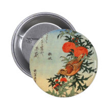 Vintage Japamese Bird & Chrisantemen Buttons