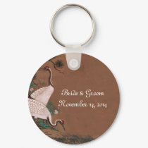 Vintage Japanese Cranes Wedding Invitations keychains by WeddingInvitations Vintage Japanese Cranes Wedding Invitations keychains