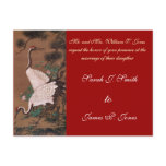 Vintage Japanese Cranes Wedding Invitations Post Card