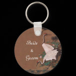 Vintage Japanese Cranes Wedding KeyChain