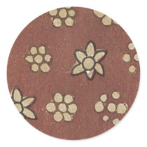 Vintage Japanese Floral Fabric 143 Round Sticker