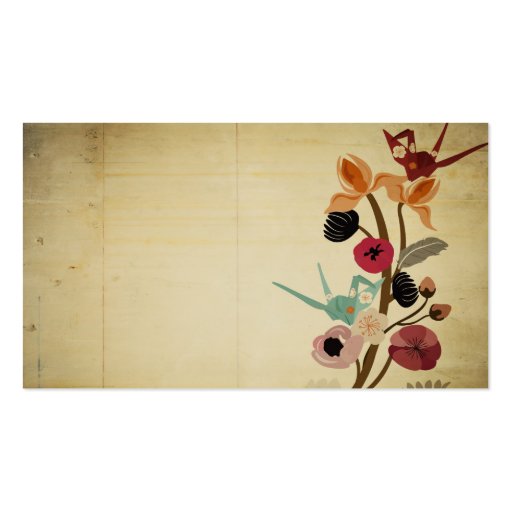 Vintage Japanese flowers Business Card (front side)