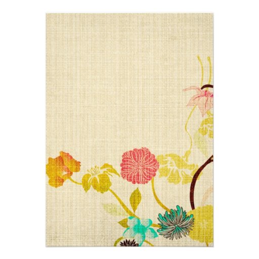 Vintage Japanese flowers Invitation
