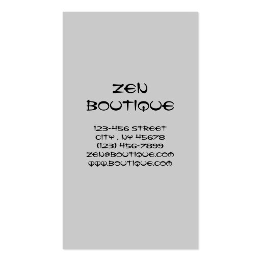 vintage japanese geisha Zen boutique business card (back side)