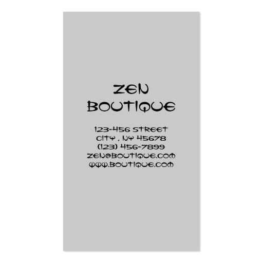 vintage japanese geisha Zen boutique business card (back side)