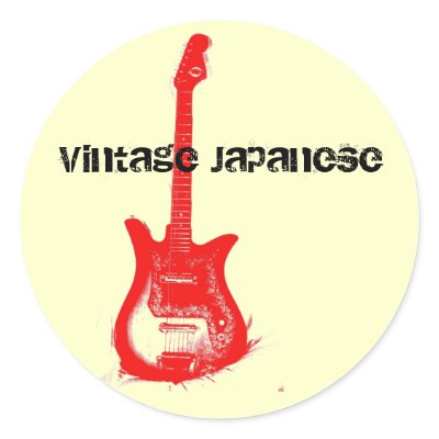 Vintage Japanese Guitar Sticker by slowtownemarketplace