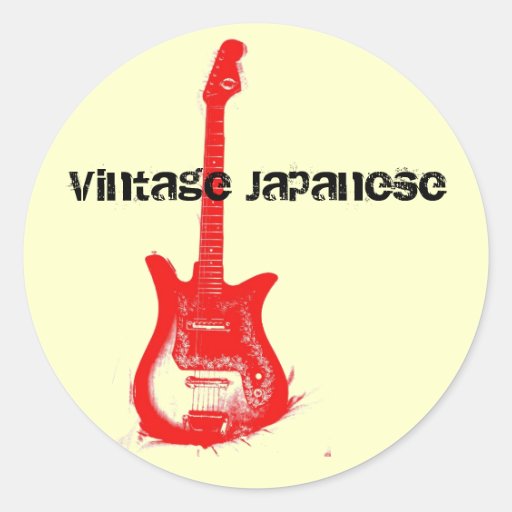 Vintage Japanese Guitar Sticker Zazzle