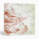 vintage japanese koi fish art 2 binders