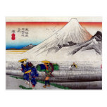 Vintage Japanese Mount Fuji Woodblock Print Postcard