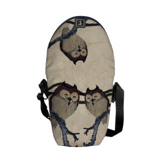 Vintage Japanese Owls Custom Courier Bags