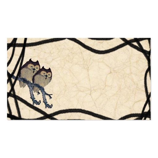 Vintage Japanese Owls Place Cards Business Card (back side)