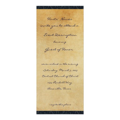Vintage Japanese Parchment Tall Invitation
