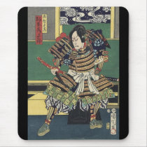 Vintage Japanese samurai Warrior Mouse Pad