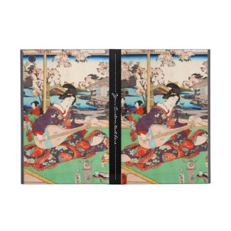 Vintage japanese ukiyo-e geisha playing Biwa art iPad Mini Covers