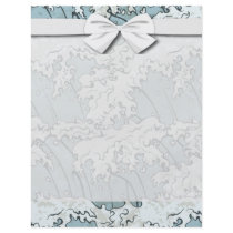 vintage japanese waves pattern flyer