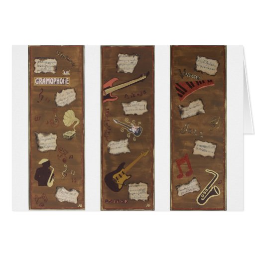Vintage Jazz Music Trio - Greeting card