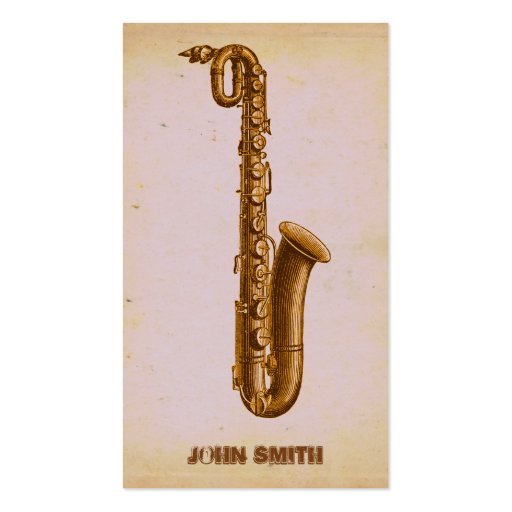 Vintage Jazz Sax Music Business Business Card (front side)