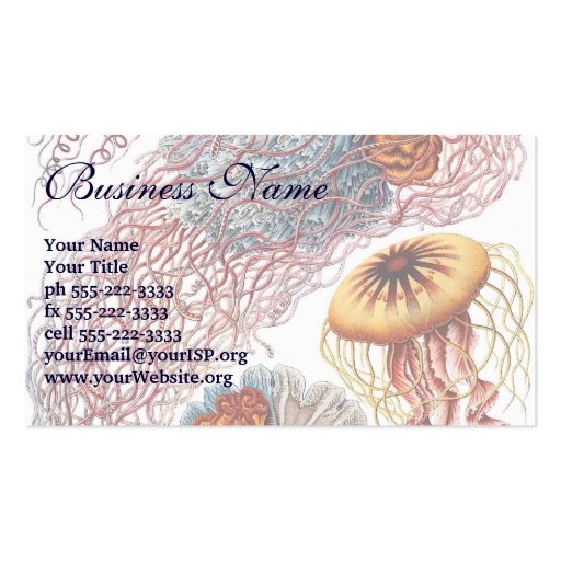 Vintage Jellyfish, Discomedusae by Ernst Haeckel Business Card Templates (front side)
