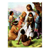 Vintage Jesus Loves Postcard