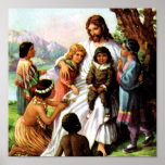Vintage Jesus Loves Poster 15x15