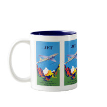 Vintage Jet Plane Label Ad Mug