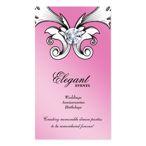 Vintage Jewelry Heart Business Card White Pink (back side)